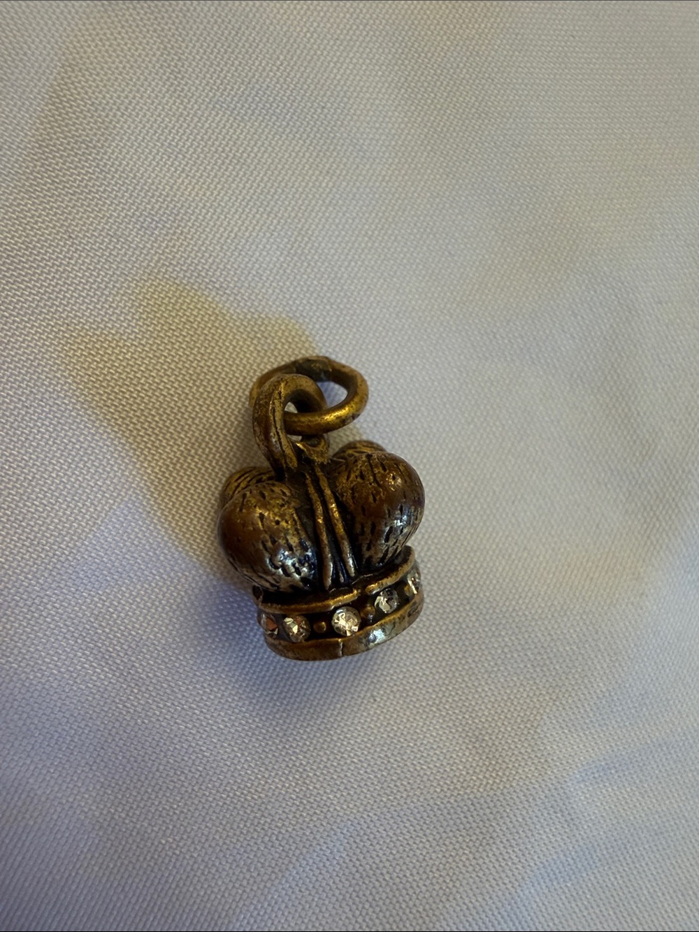 Alex and Ani Antique Gold Crown Rhinestone Charm